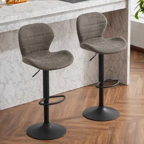 Ghế quầy bar chân trụ nâng hạ đệm da Nappa: SG - 4134